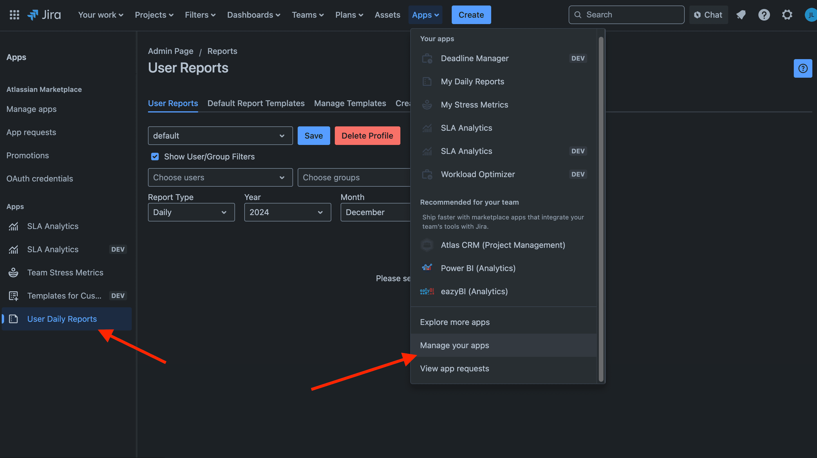 Accessing the admin page to manage global templates
