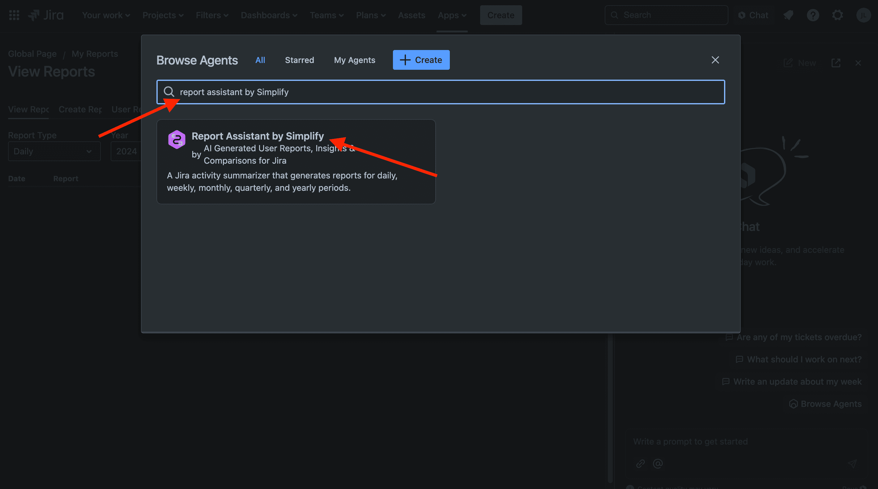 Browsing agents and finding the Report Assistant by Simplify