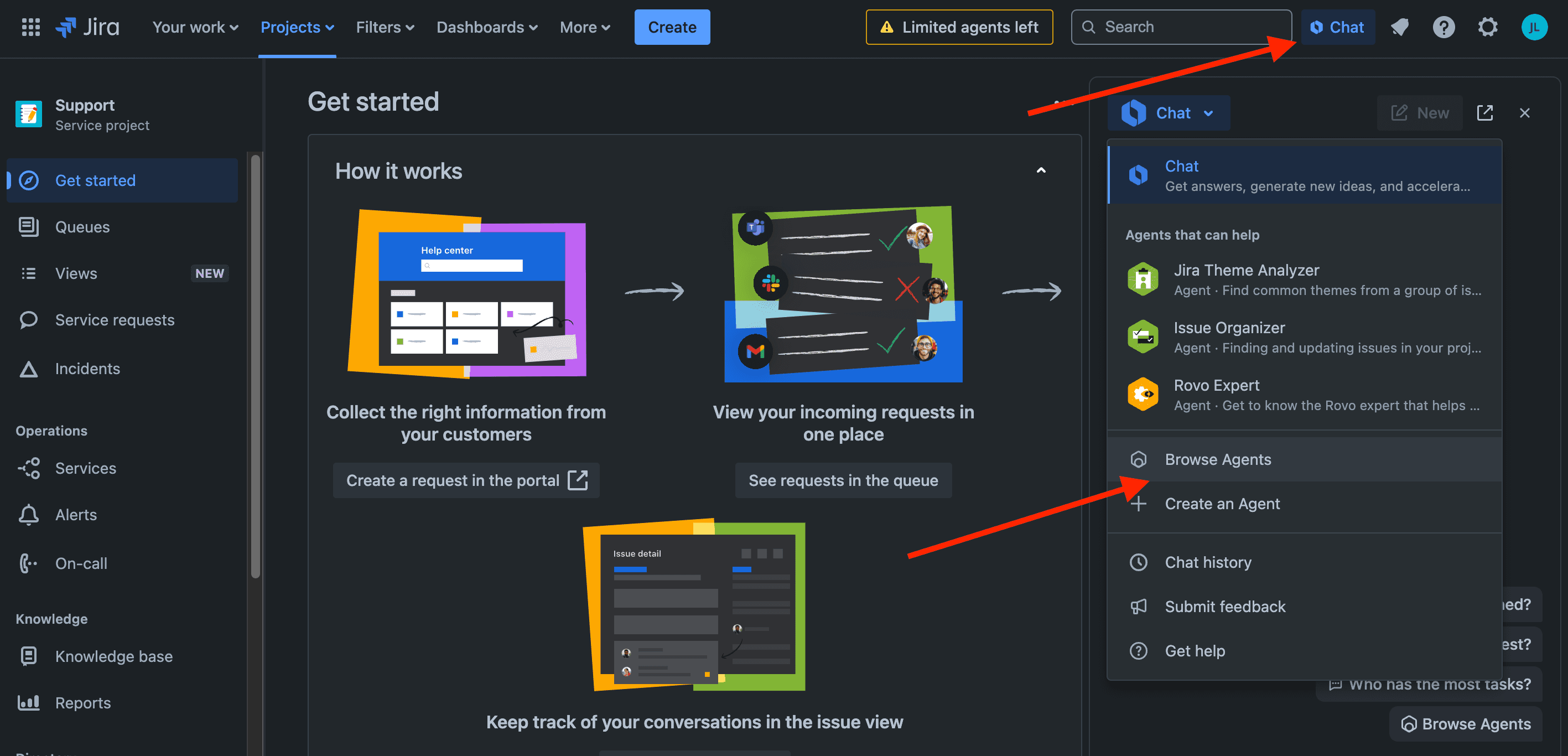 Accessing the Rovo chat interface