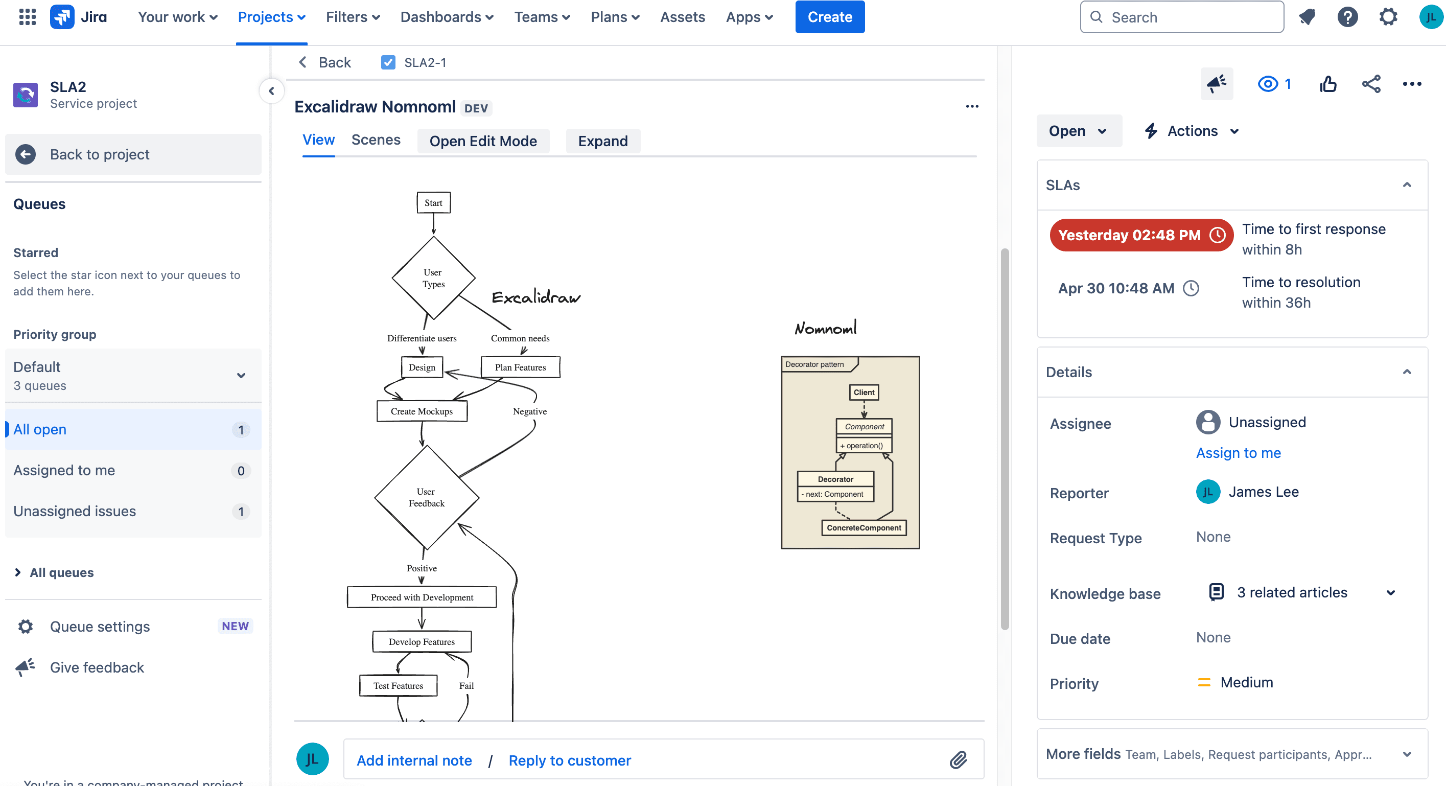 Issue scene view.