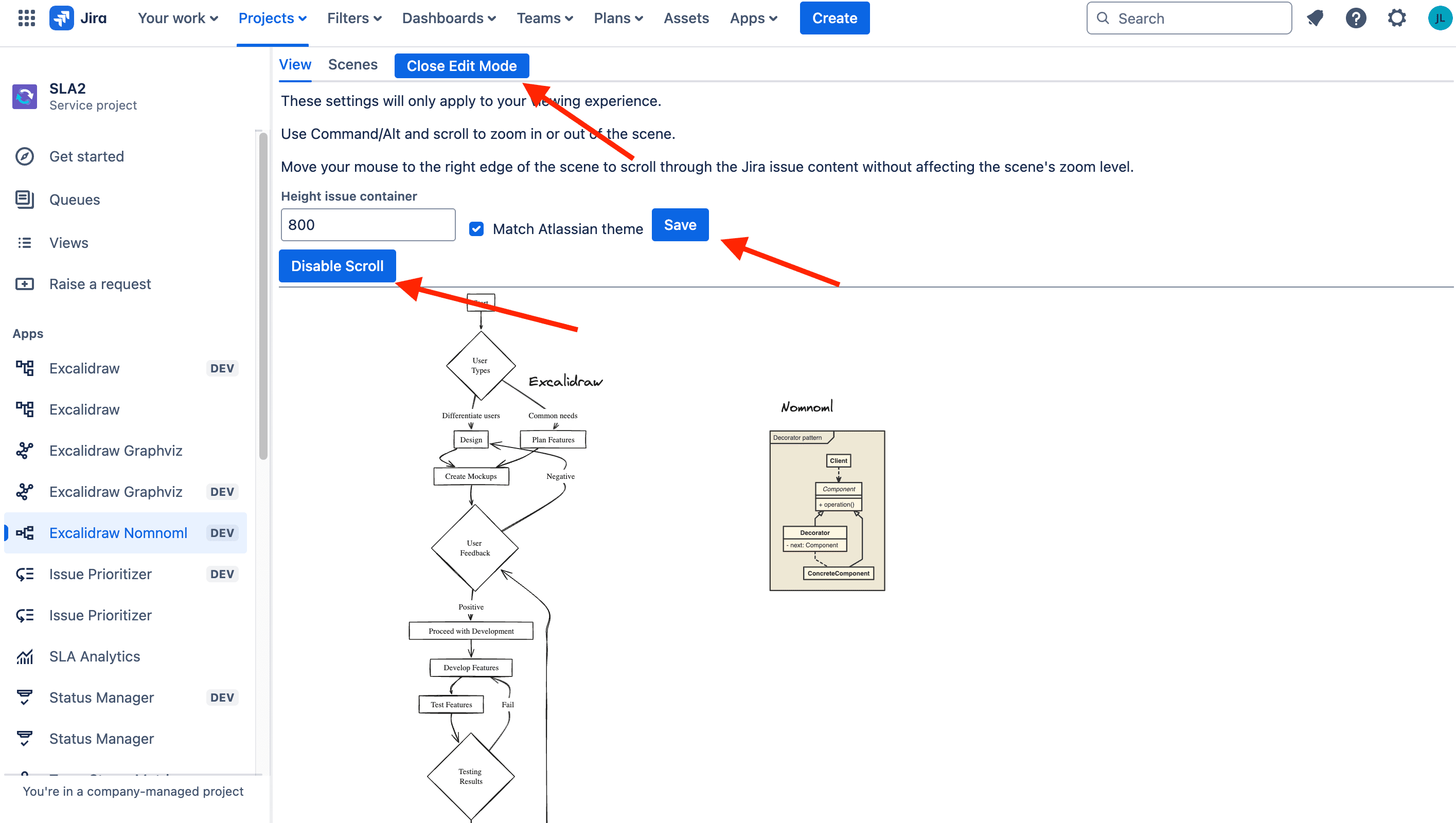 Edit the scene positioning for a convenient view.