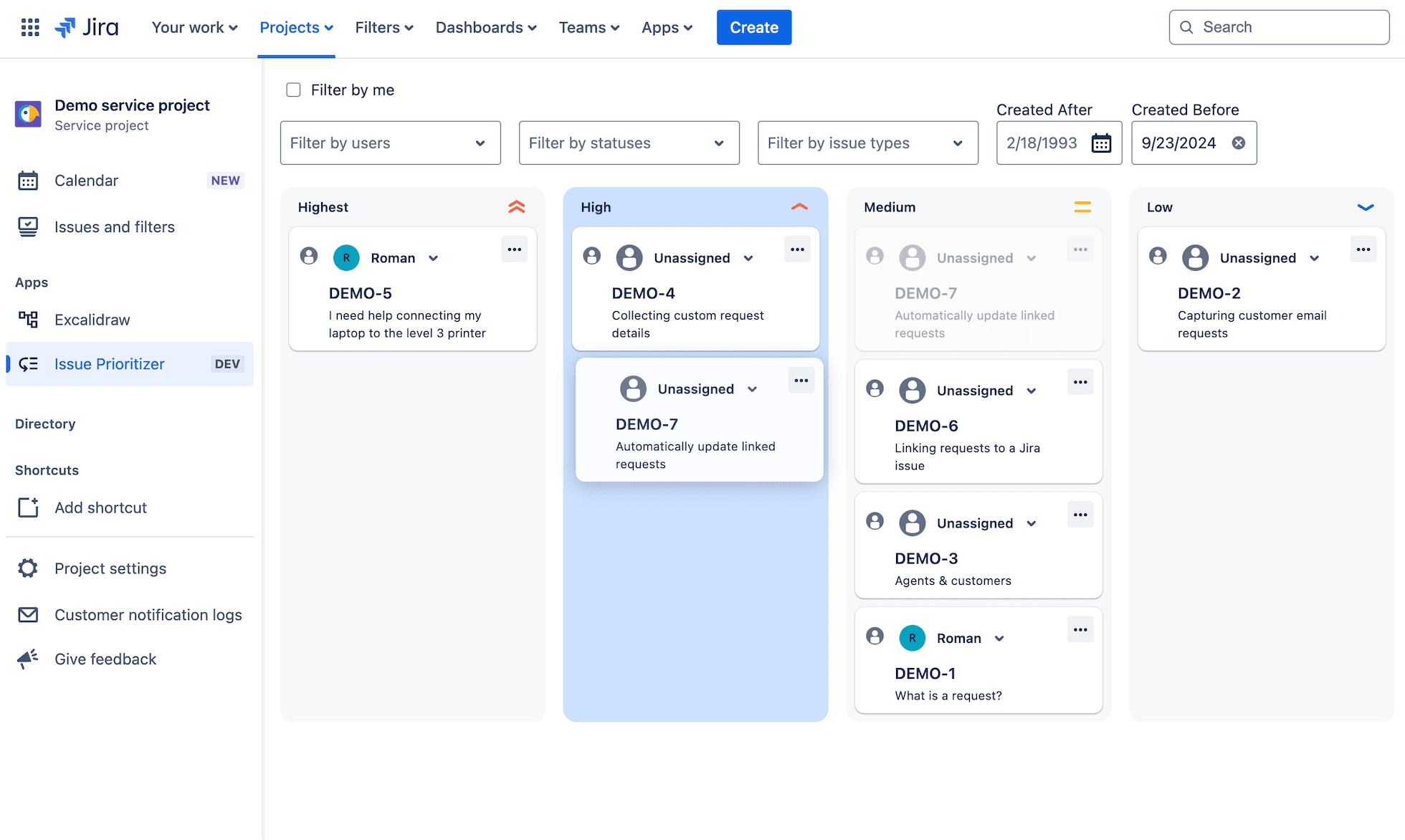 Real-time collaboration and issue prioritization across Jira projects.