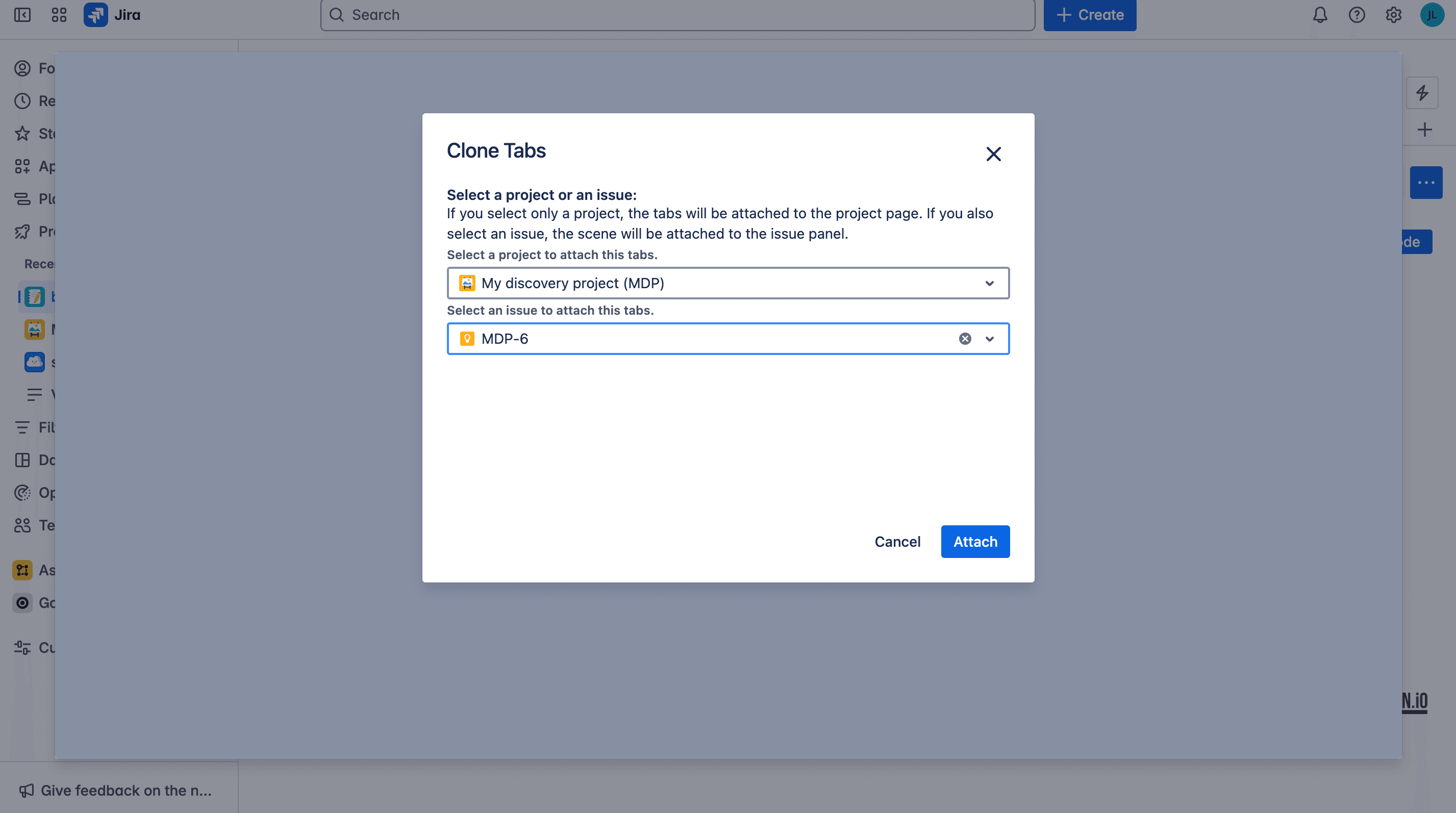 Clone tabs to another Jira issue