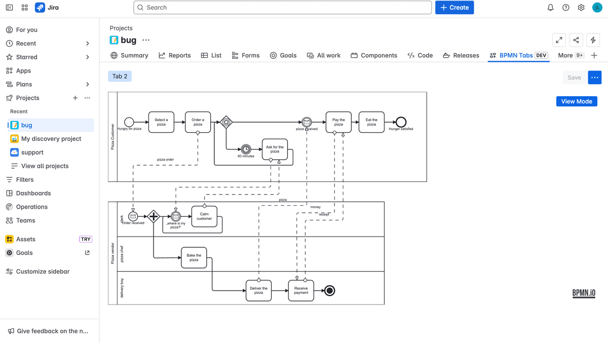 Tabs & BPMN for Jira
