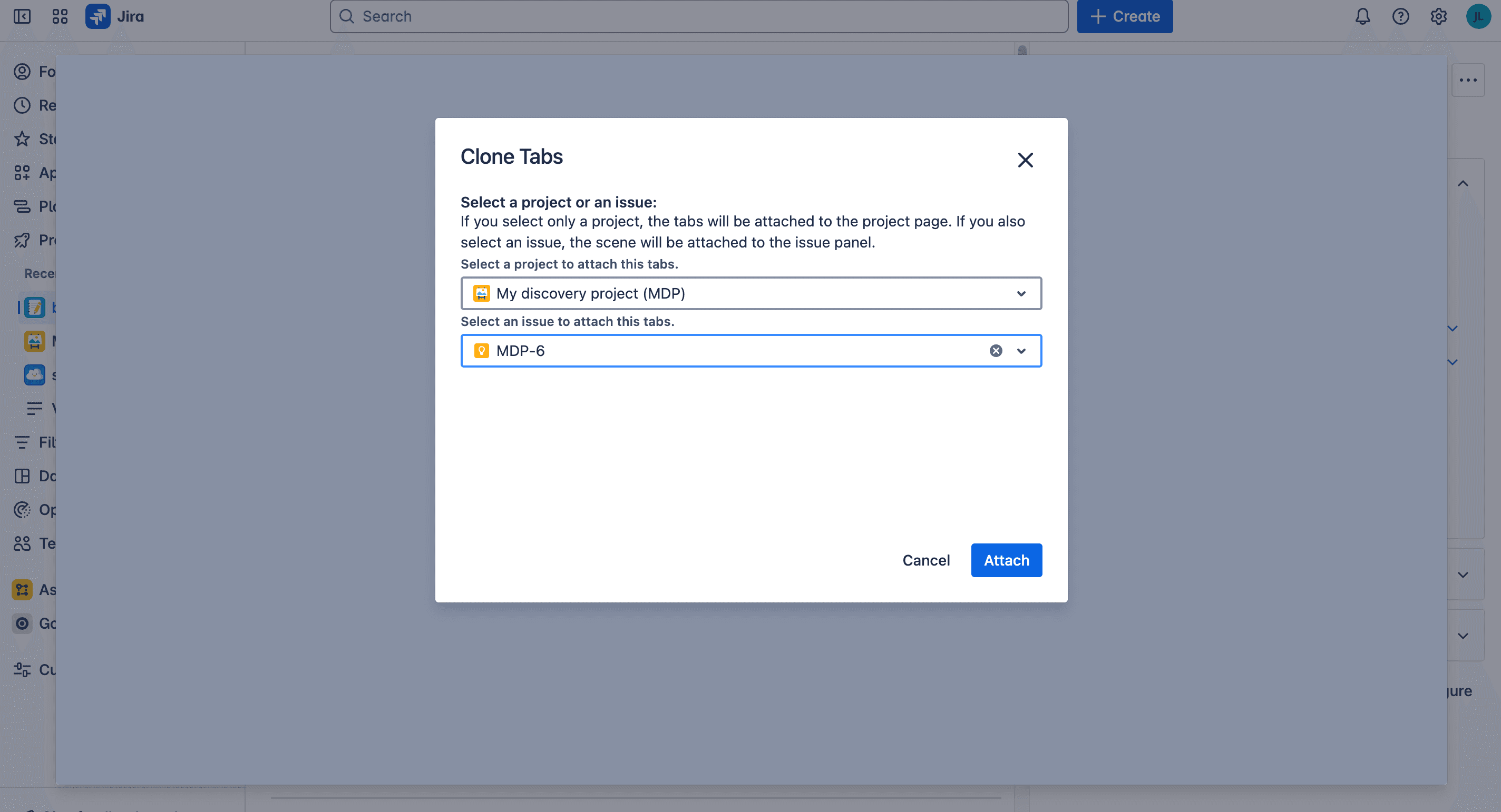 Clone tabs to another Jira issue