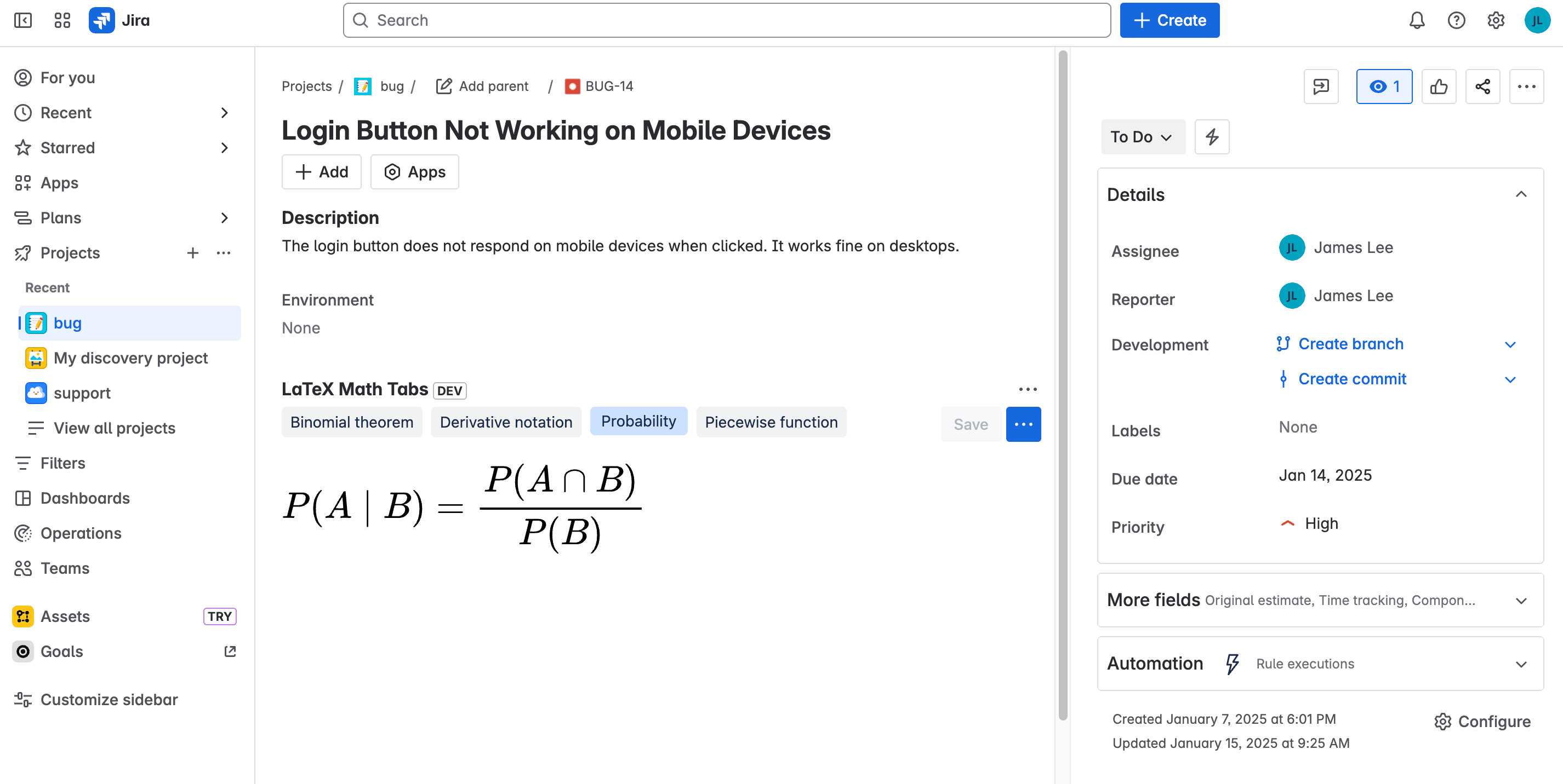Clean tab layout with LaTeX Math diagram