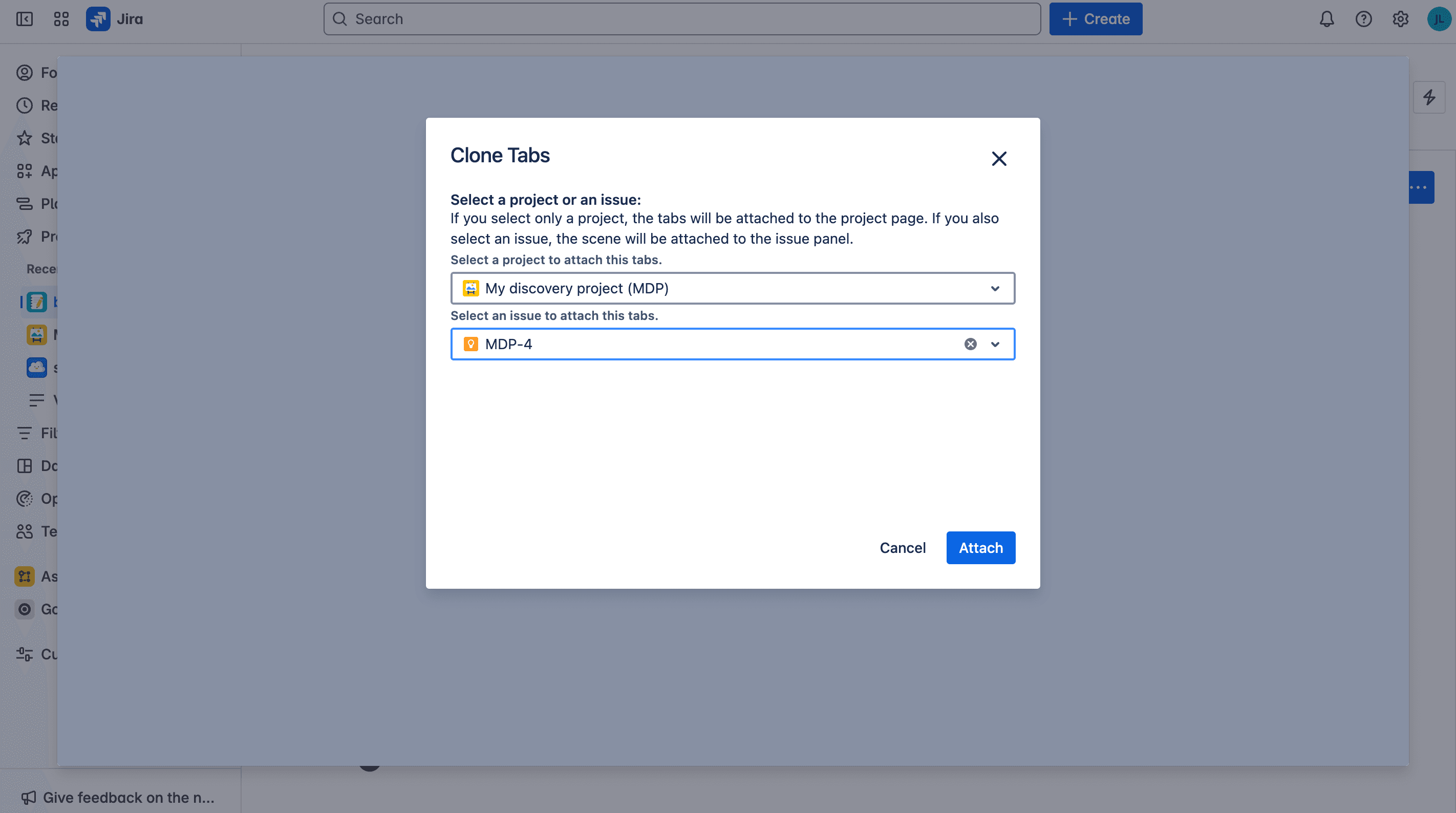 Clone tabs to another Jira issue