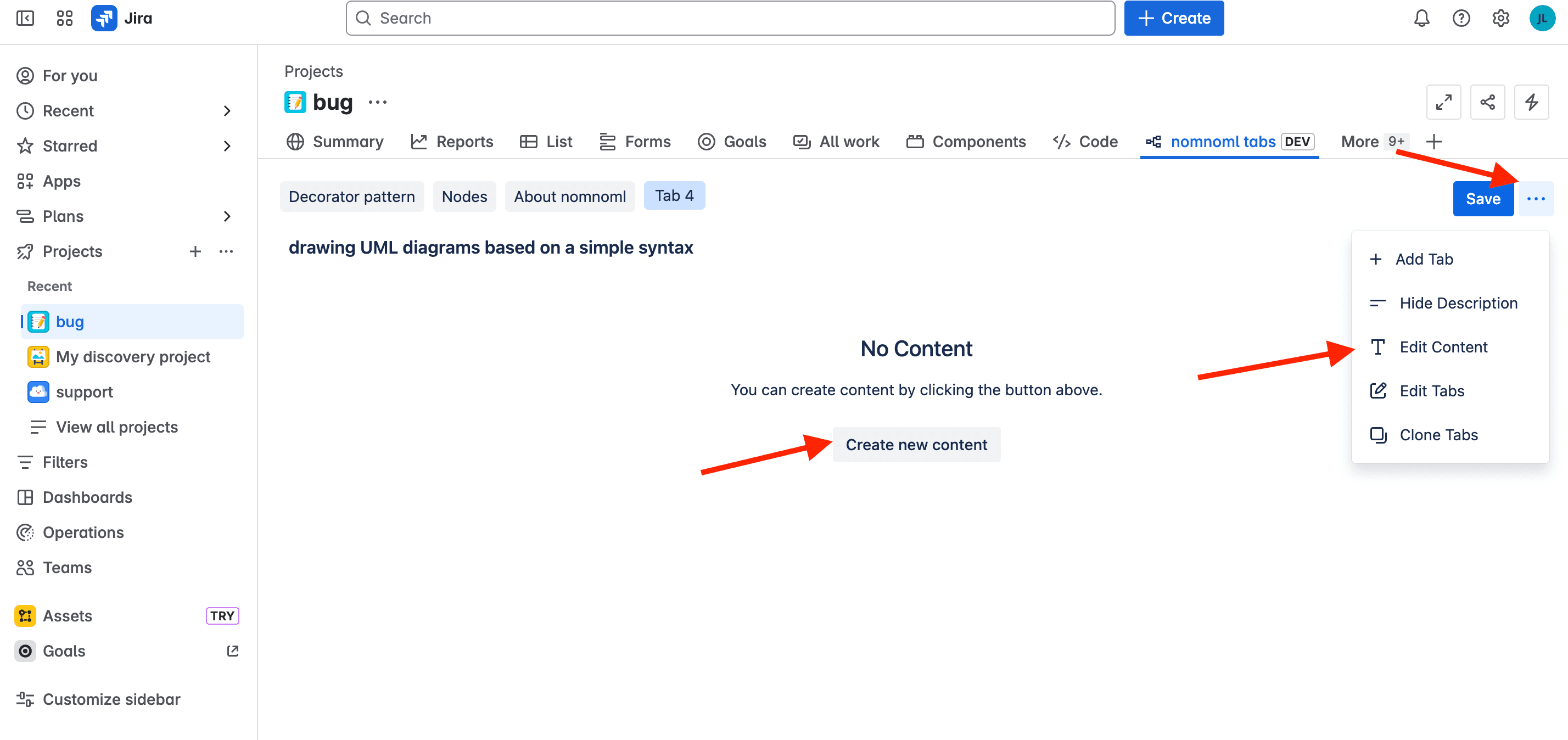 Create or edit diagram content