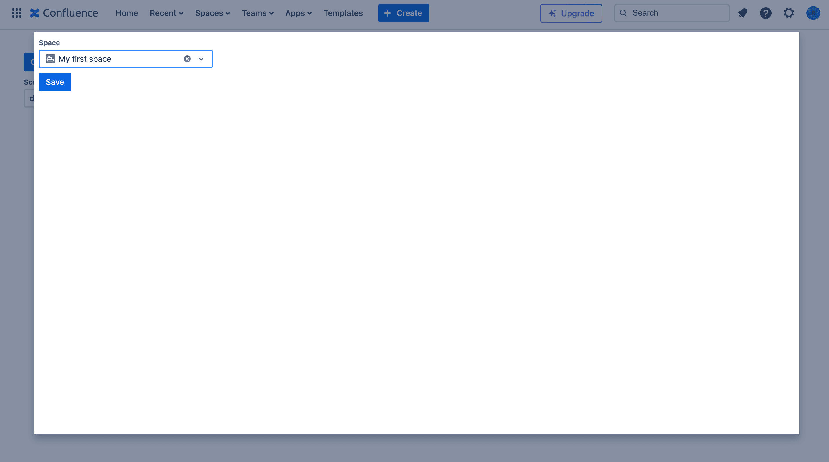 Attach the created scene to a project space.