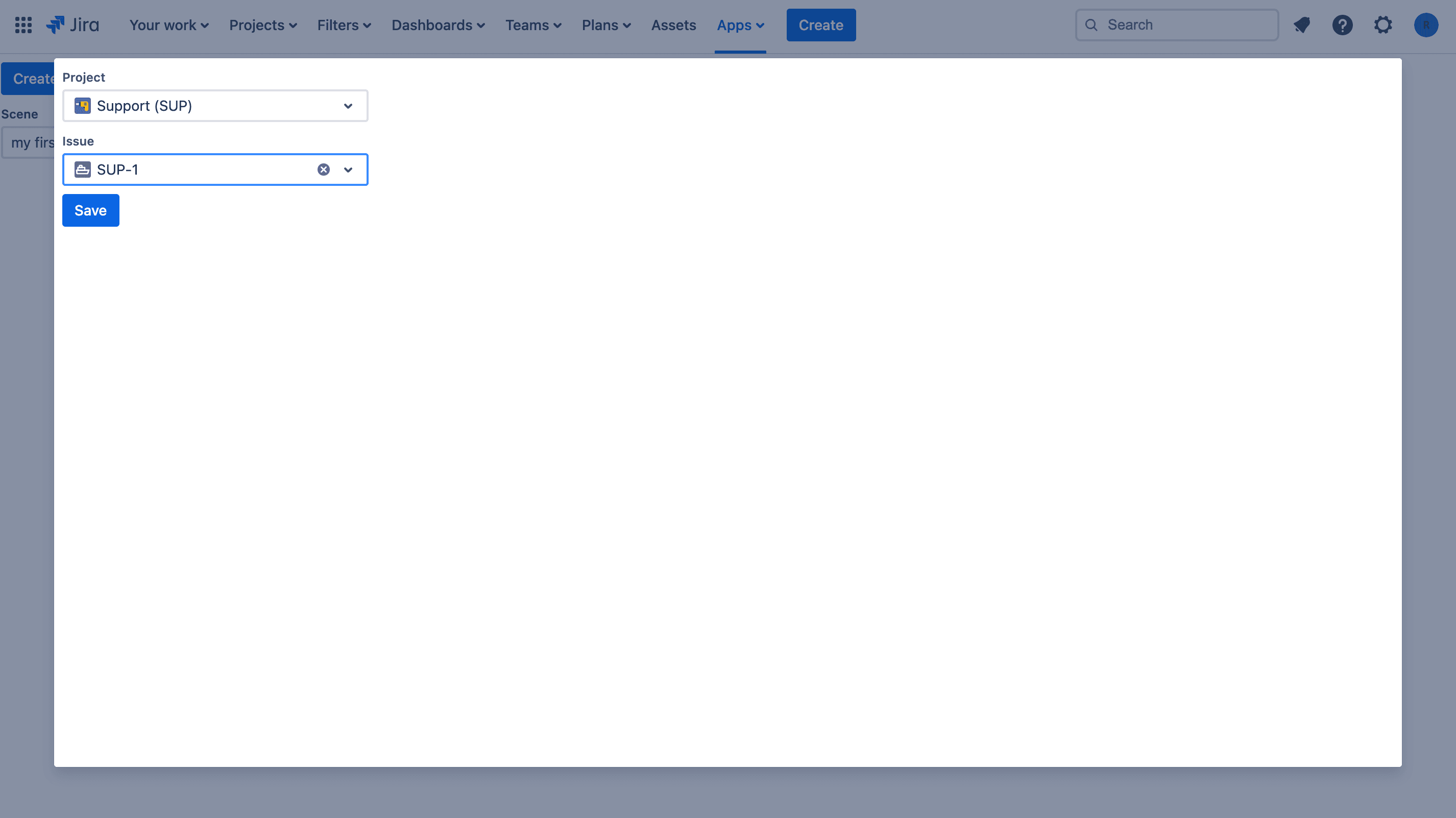 Attach the created scene to the project or project issue.